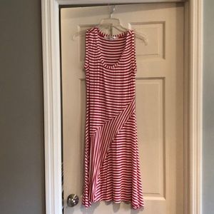Max studio summer dress with white and red stripes